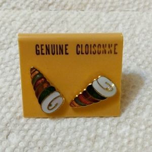 *3/$20* New Vintage Cloisonne pierced stud earrings